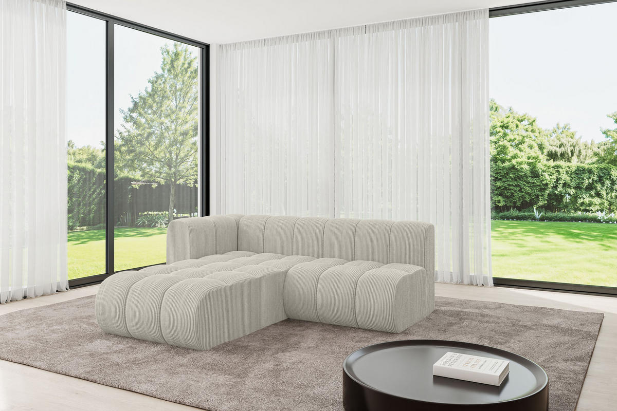 ECKSOFA modulares Sofa Darnel-L1 - 205x177x70 cm Hellgrau - Hellgrau, Holzwerkstoff/Textil (205/177cm) - ALTDECOR