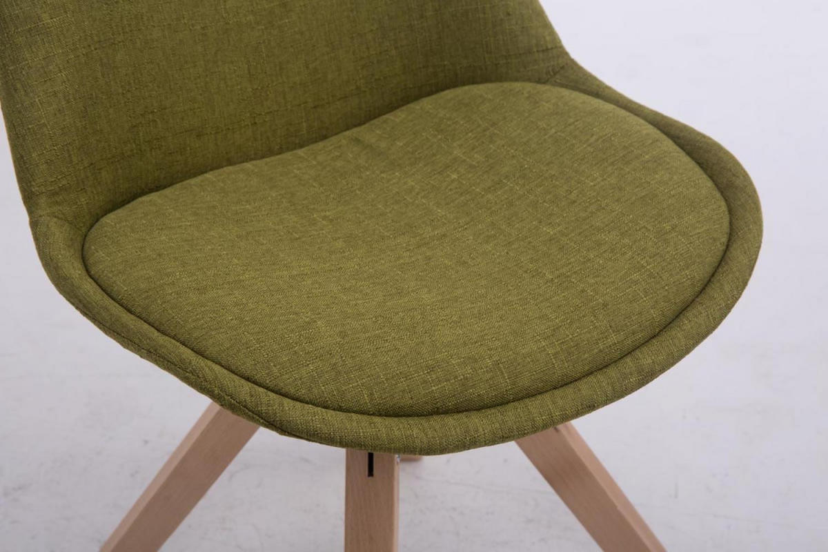 DREHSTUHL Stoff grün - Eukalyptusholzfarben/Grün, Holz/Textil (48/84/56cm) - CLP