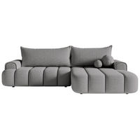 ECKSOFA Dandelino Grau mit Bouclé-Bezug, rechts - Schwarz/Grau, Kunststoff/Textil (275/168cm) - Selsey