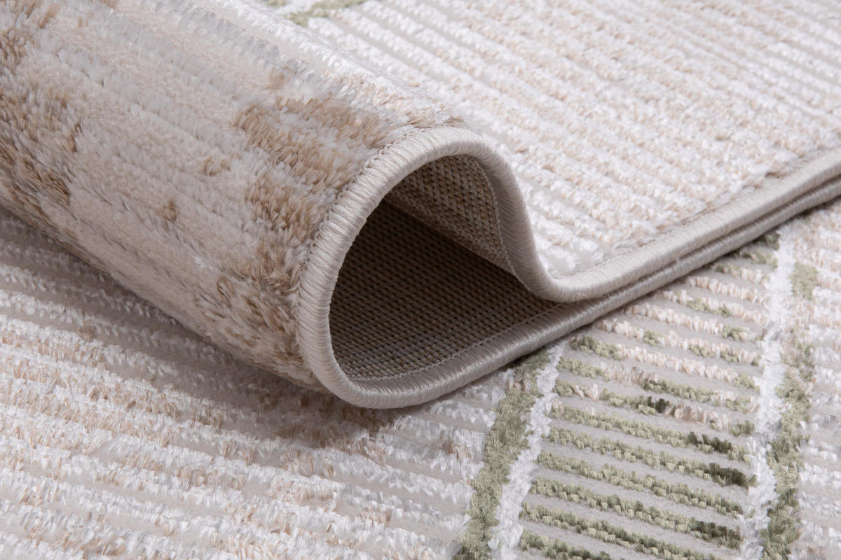 TEPPICH CRYSTAL Grau Grün 80/150 cm - Grau/Grün, Textil (80/150cm) - Tapiso
