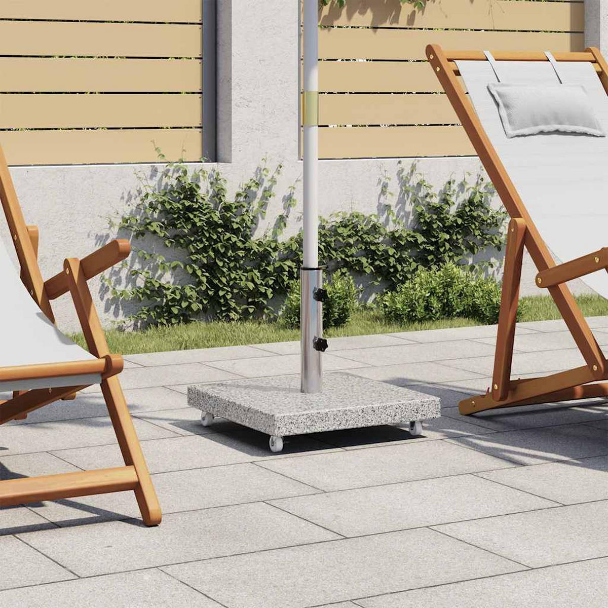 SONNENSCHIRMSTÄNDER Granit 30 Kg Quadrat Grau - Grau, Stein (45/45cm) - vidaXL