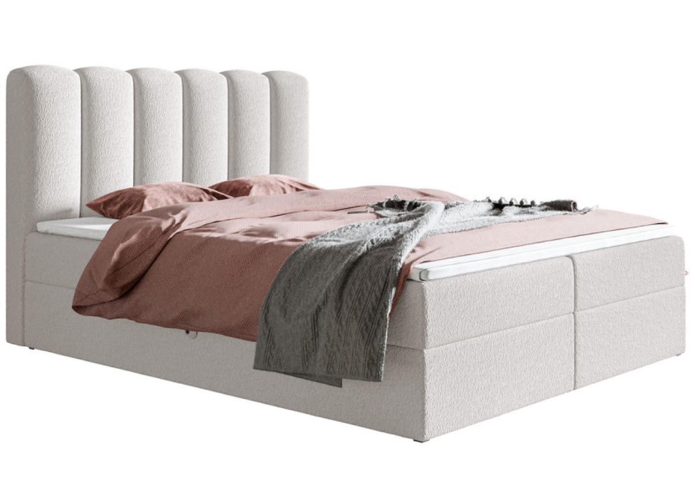 BETT Ecru FOX 10 Kontinentalbett Stoff Catch Me 01 120x200 cm - Ecru, Textil (120/200cm) - Sepro Meble