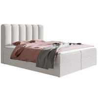 BETT Weiß FOX 10 Continental Stoff Catch Me 01-Milchig 160x200 cm - Ecru, Textil (160/200cm) - Sepro Meble