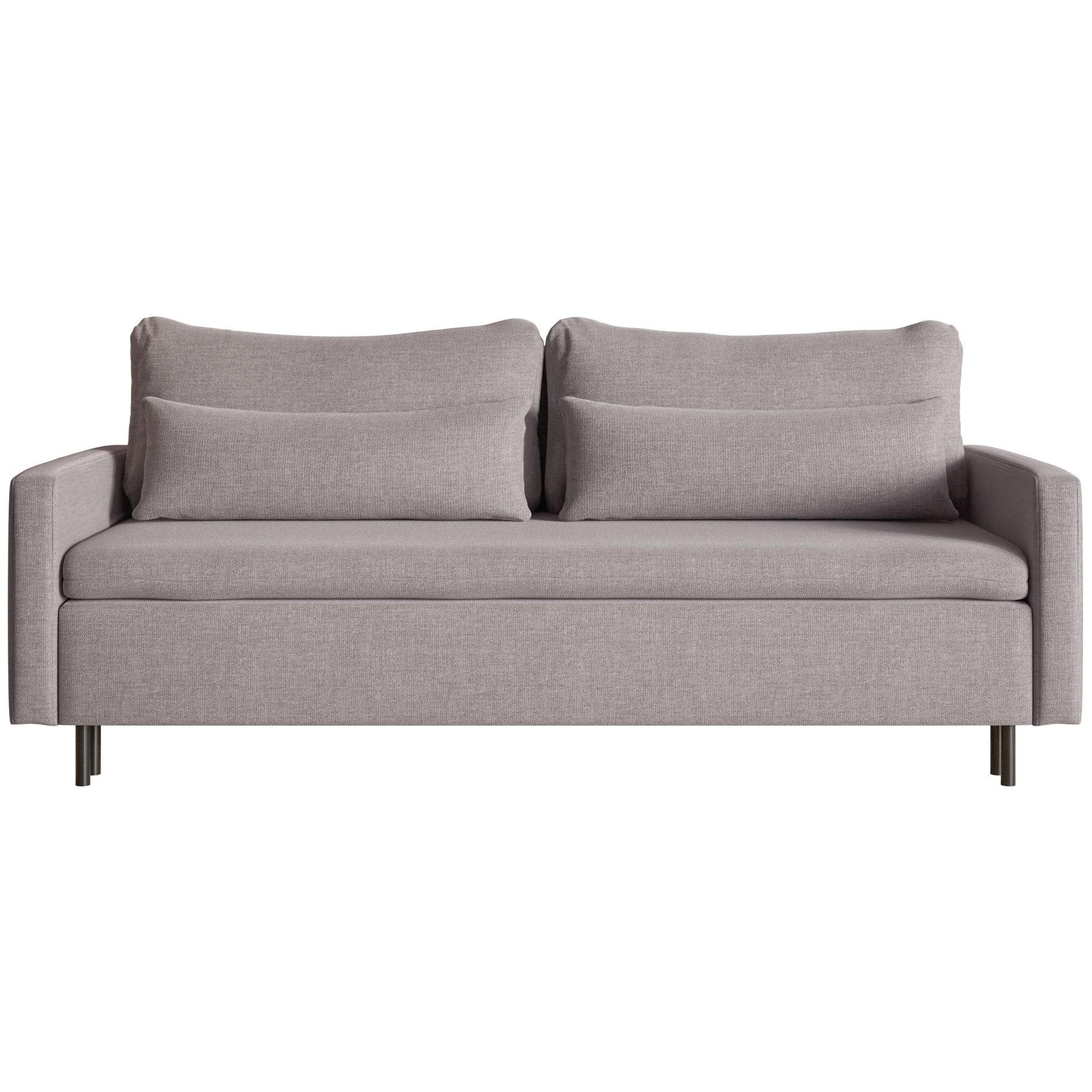 3-SITZER SOFA Umpro Chenille Graubraun - Graubraun/Schwarz, Textil/Metall (220/96/95cm) - Selsey