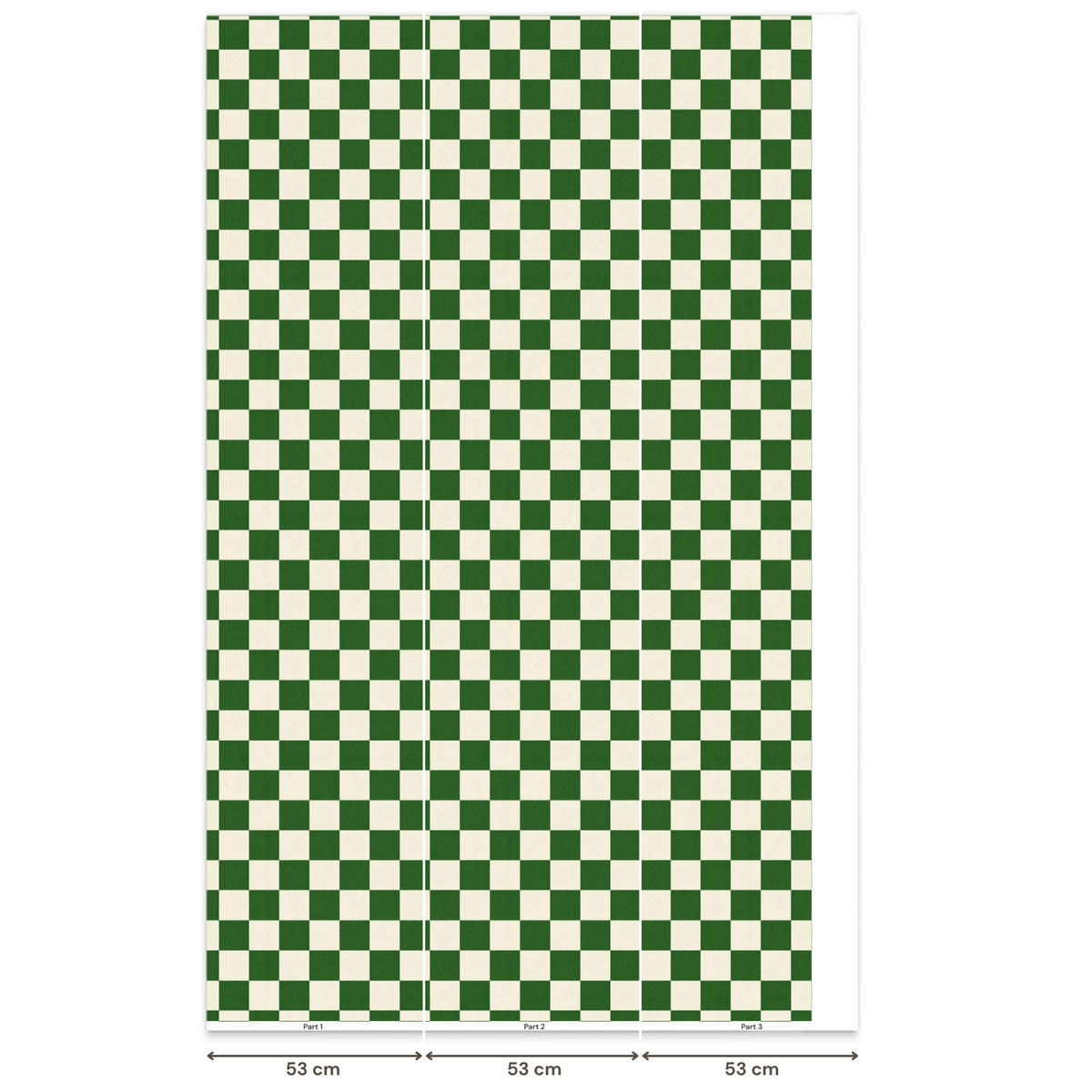 KINDERTAPETE - Schachbrett - Muster - Grün - 140x240 cm - Grün, Papier (140/240cm) - OnlyWow
