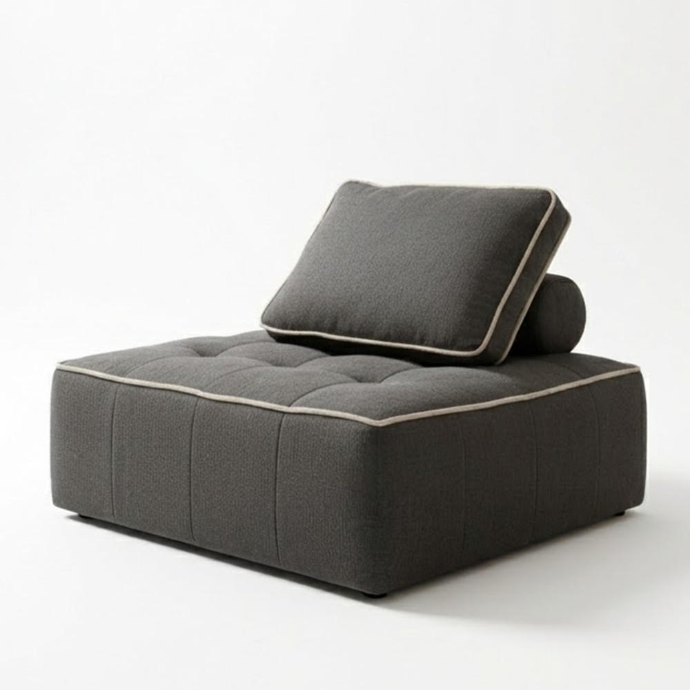 SESSEL Zen Schokolade und Sand 1-Sitzer - Dunkelbraun, Textil (100/75/100cm) - COCO Living