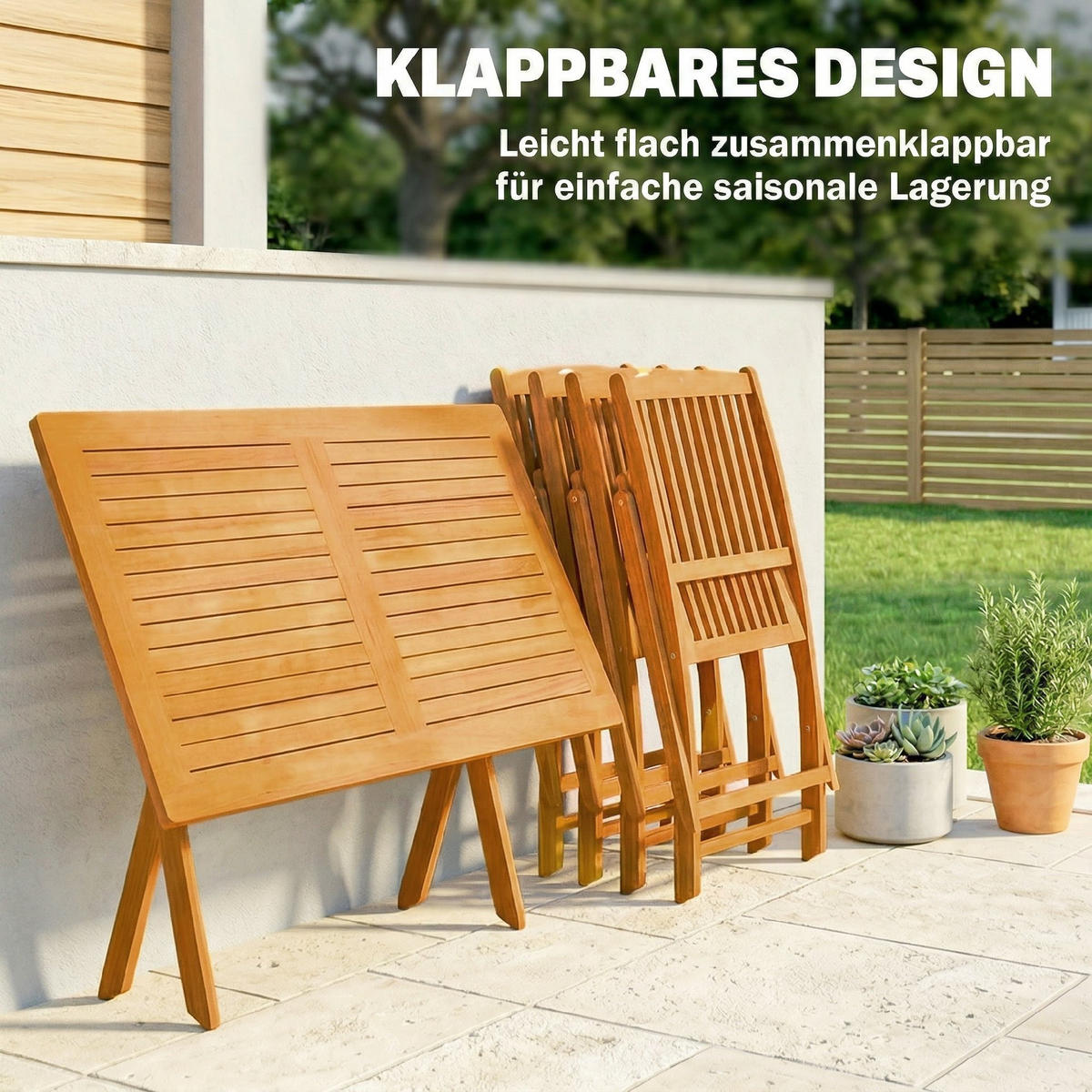 GARTENMÖBEL-SET Naturfarben 120.0/70.0/75.0cm - Naturfarben, Holz