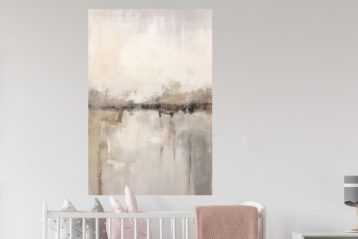 WANDTATTOO Moderne Kunst - Abstrakt - Beige 80x120 cm - Beige, Kunststoff (80/120/0.1cm) - MuchoWow