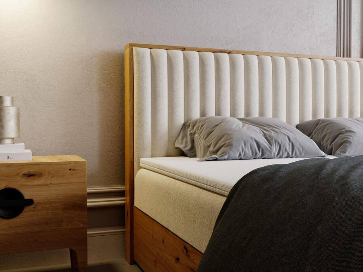 BOXBETT Forest 140x200 Beige - Beige, Holz/Textil (140/200cm) - Graingold