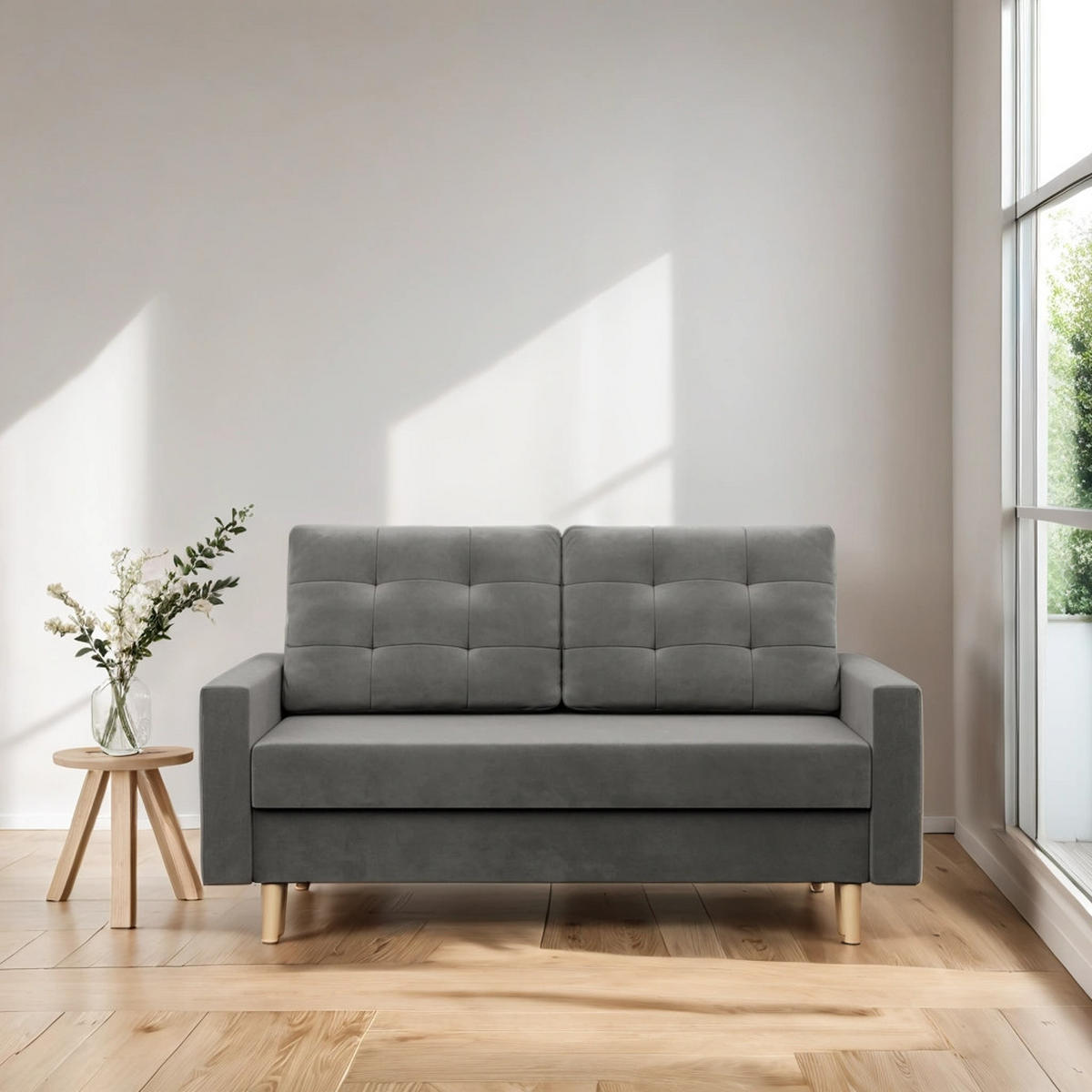 SOFA Blank hellgrau 152/92/92 - Hellgrau, Textil (152/92/92cm) - SIMKAM Furniture