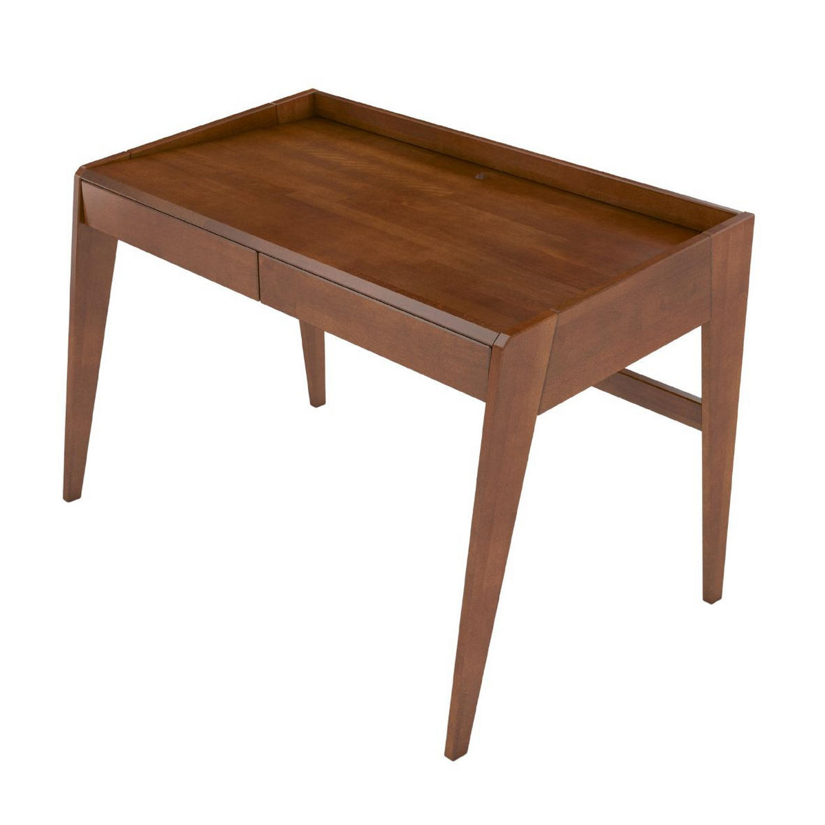 SCHREIBTISCH Lisa, 125/70/81 cm in Nussbaumfarbe, Buchenholz - Walnussfarben, Holz/Buchenholz (70/125/81cm) - Visby