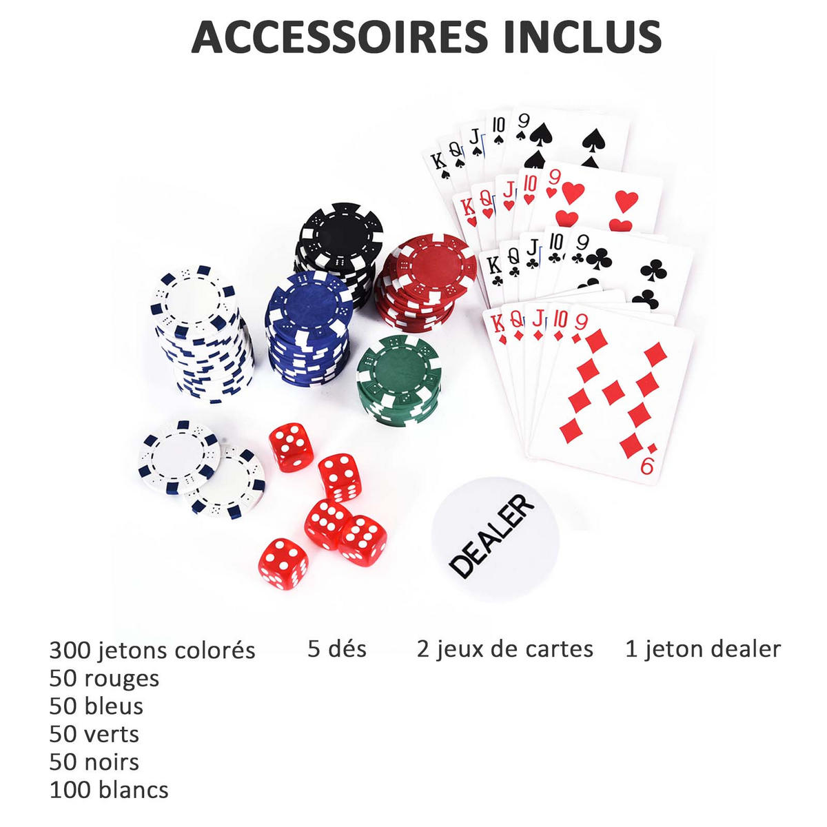 POKERKASETTE DE-18657 300 Jetons, 2 Kartendecks Aluminium - Silberfarben, Metall (205/38cm) - ComfortXL