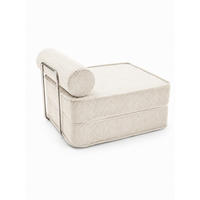SCHLAFSESSEL ausklappbar, modularer Bodensessel mit Rückenrolle in Creme - Creme, Textil (80/62/95cm) - SURB