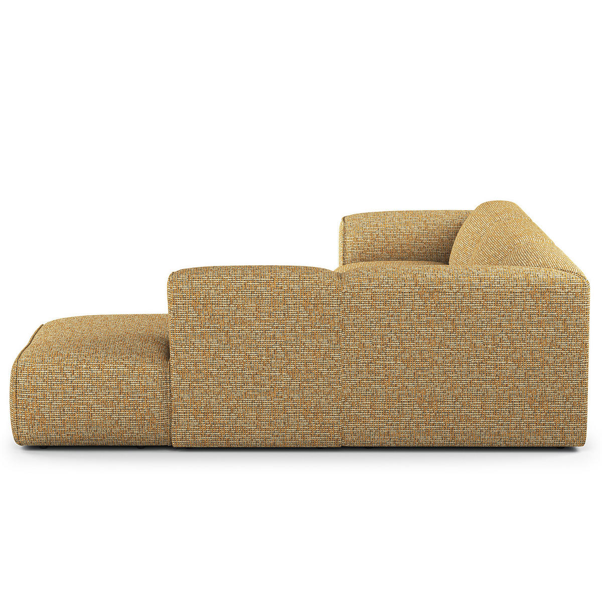 3-SITZER ECKSOFA mit Recamiere - Schwarz/Honig, Kunststoff/Textil (295/231cm) - home24