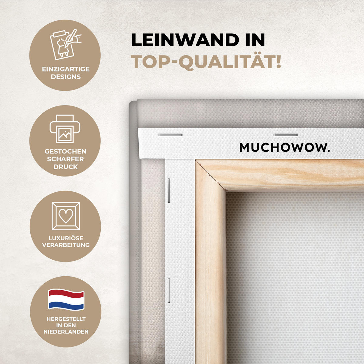 LEINWANDBILD Moderne Kunst - Abstrakt - Beige 30x40 cm - Beige, Textil (30/40cm) - MuchoWow