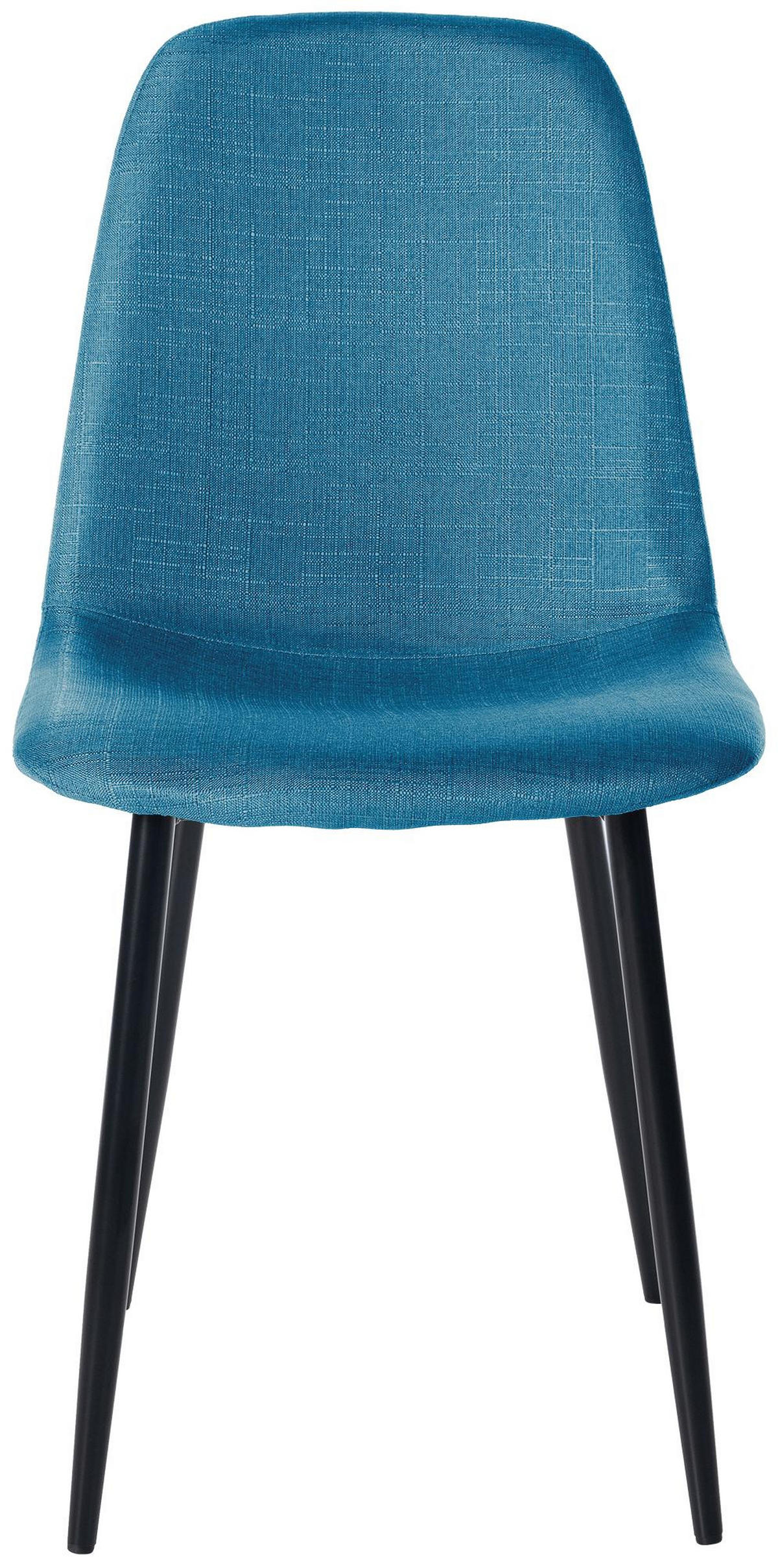 STUHL 4er Set Stoff Blau - Blau/Schwarz, Textil/Metall (44/88/51cm) - CLP