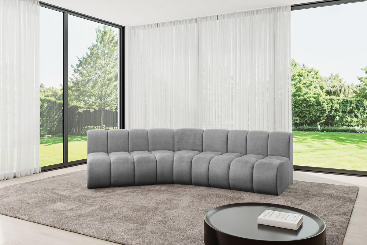 ECKSOFA modulares Sofa Montra-L1 - 290x174x70 cm Grau - Hellgrau, Holzwerkstoff/Textil (290/174cm) - ALTDECOR