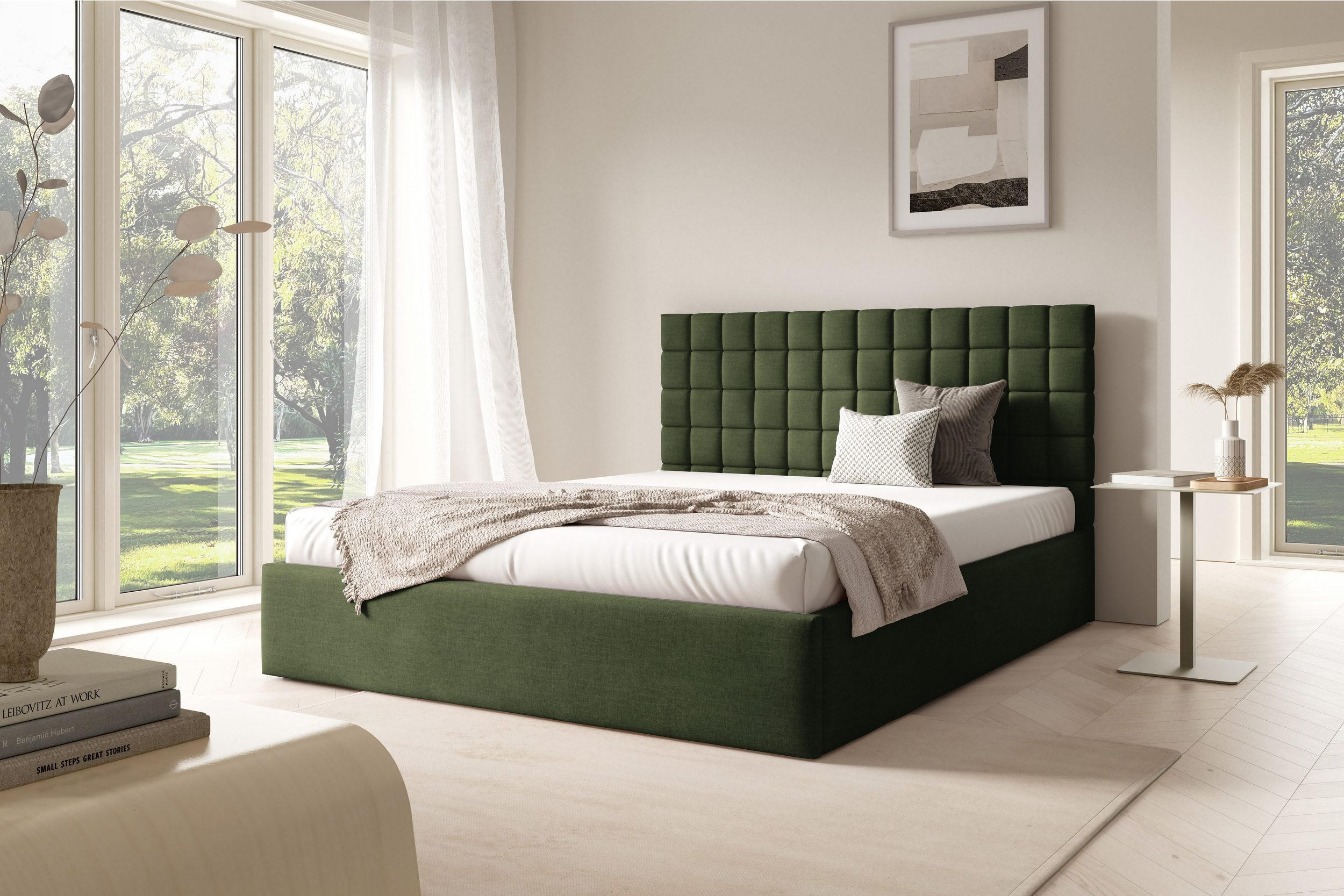 POLSTERBETT BEZA III - Dunkelgrün - Dunkelgrün, Holz/Textil (180/200cm) - AN-Moebel 4u