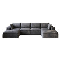 WOHNLANDSCHAFT aus Stoff 340 cm Dunkelgrau mit flexiblem Aufbau und Schaumstoffkomfort - Dunkelgrau, Textil (340/60/160cm) - Modfu