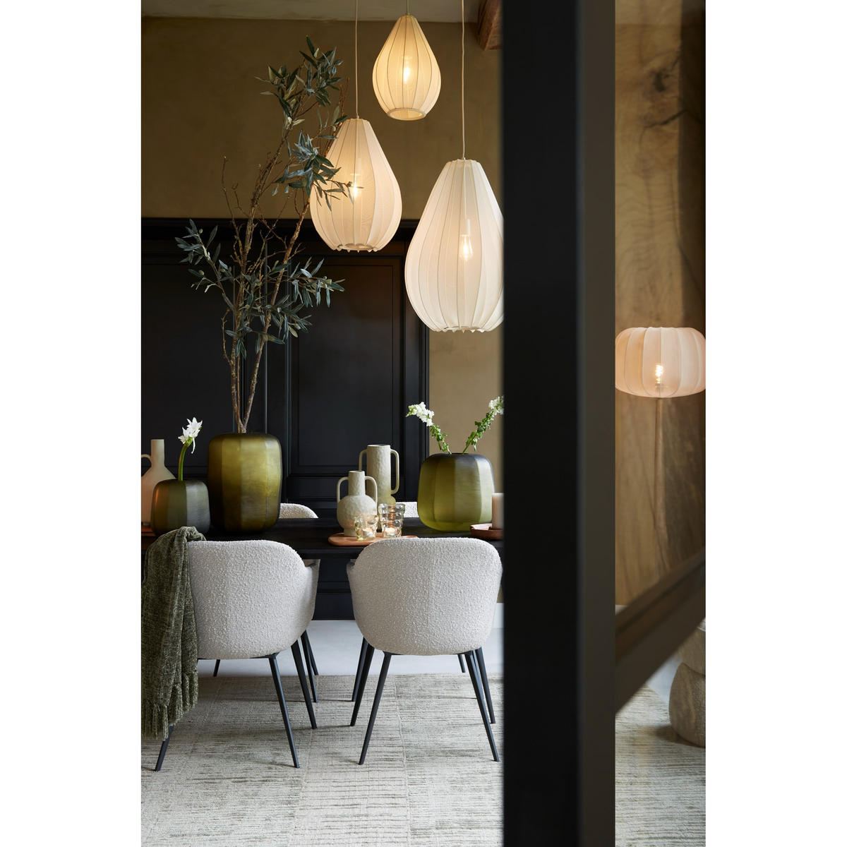 PENDELLEUCHTE Itela Braun 50/50/72 cm - Braun, Textil (50/50/72cm) - Light & Living