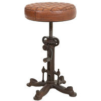 HOCKER aus Metall, 31x33cm - Braun, Metall (30/33/30cm) - Wanderlust