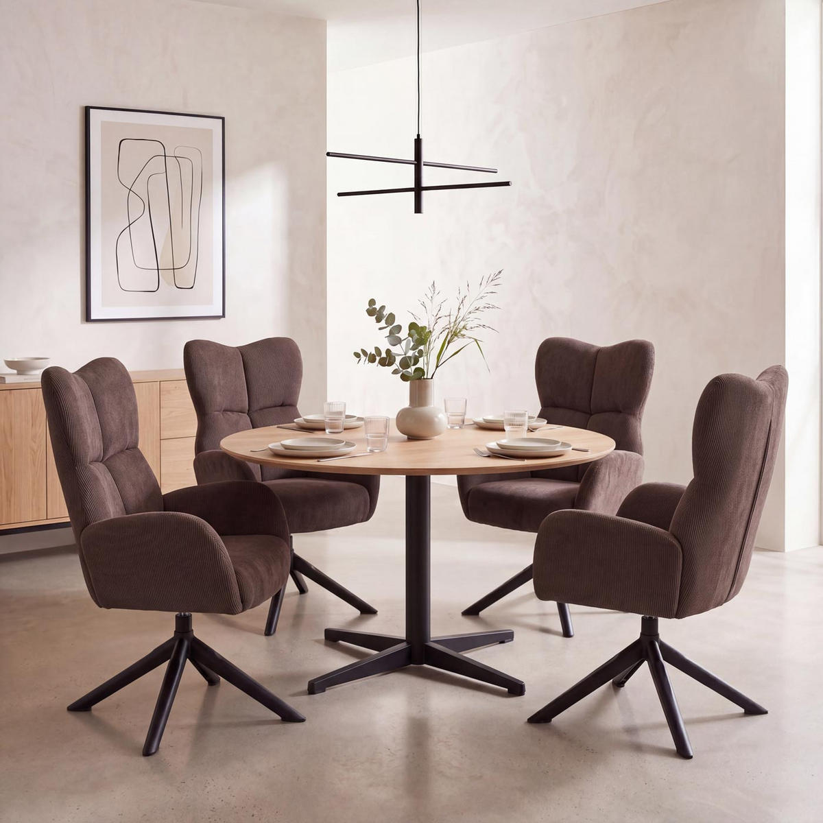 ESSZIMMERSTUHL Dunkelbraun 2er-Set - Dunkelbraun, Textil (72/106/71cm) - MCW