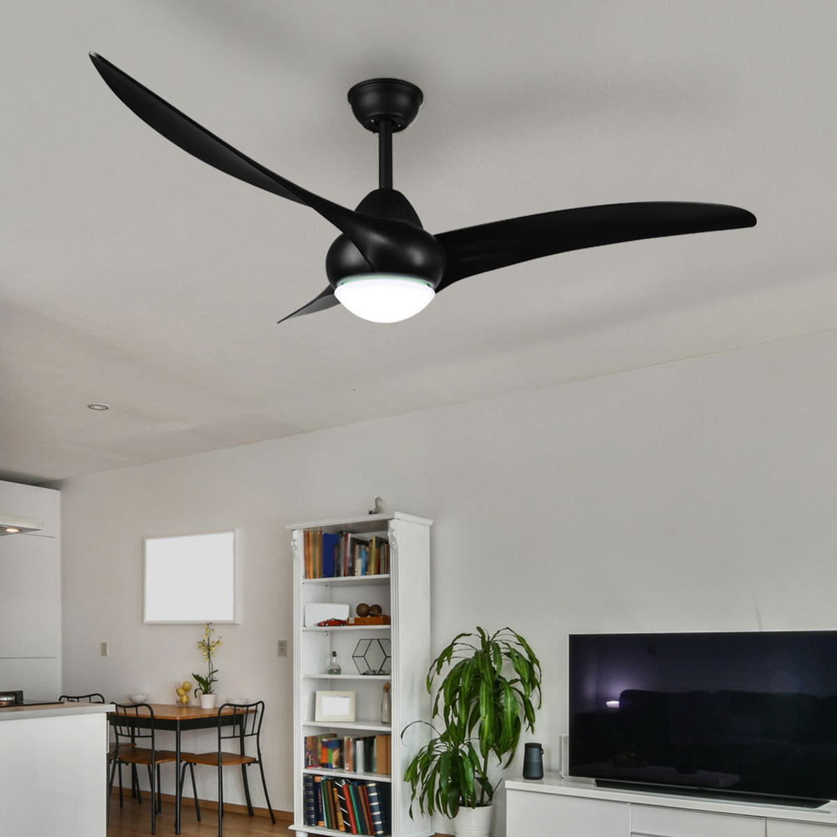 LED DECKENLEUCHTE ALESUND Kunststoff Schwarz - Schwarz, Kunststoff (115/115/47cm)