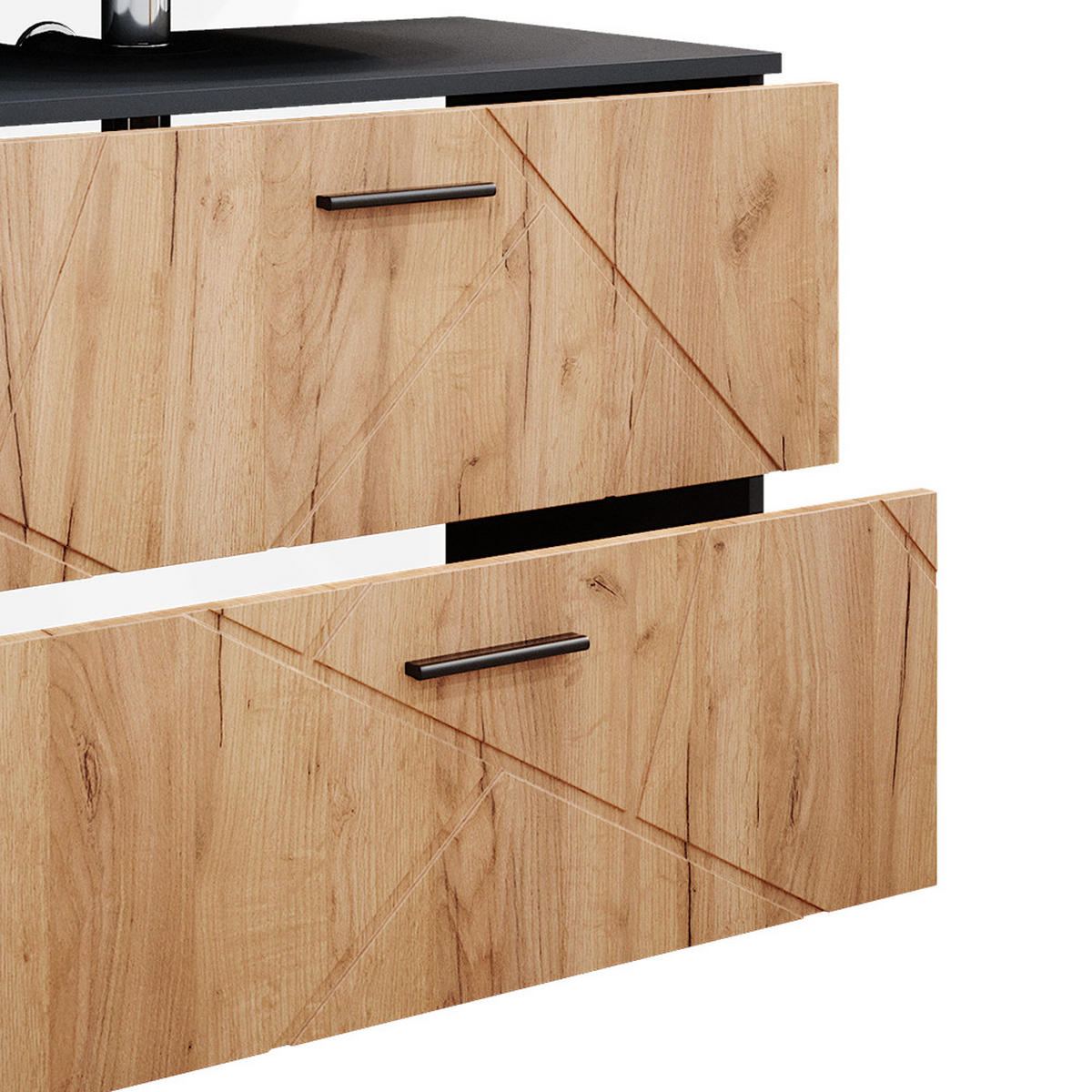 BADMÖBEL-SET Irma Goldkraft Eiche/Anthrazit 4 Teile - Honigeiche/Anthrazit, Holzwerkstoff (80/58.6/41cm) - Vicco