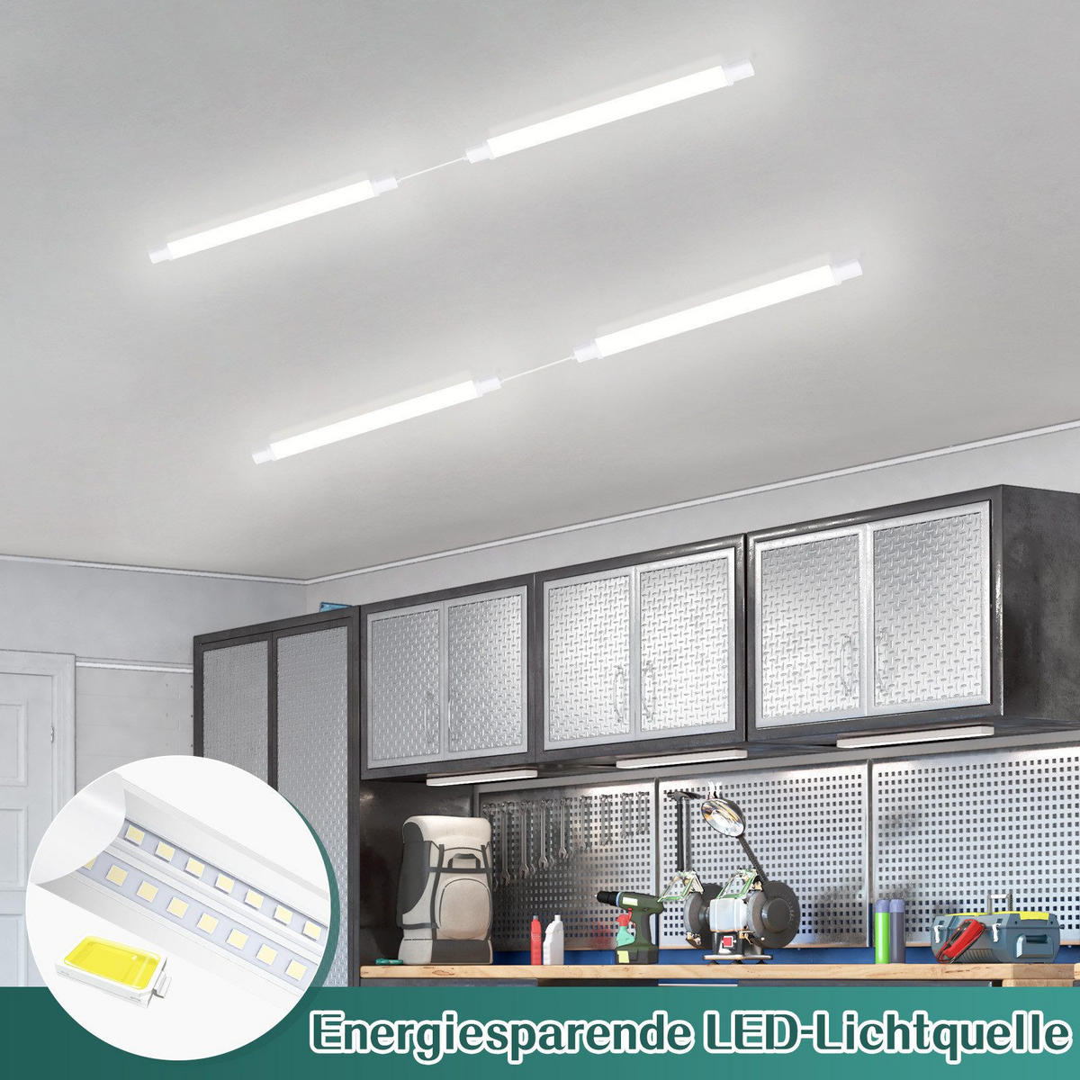 LED-DECKENLEUCHTE Macbeth 5.8/90/3.5cm - Weiß, Kunststoff (90/5.8/3.5cm) - Nettlife