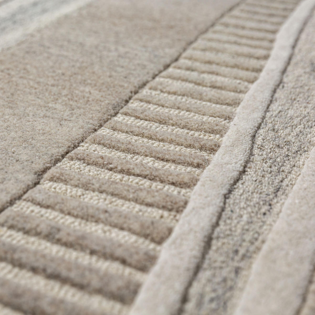 TEPPICH aus Wolle EDALE in Natur, abstrakt, 80 x 300 cm - Beige, Textil (80/300cm) - KADIMA DESIGN
