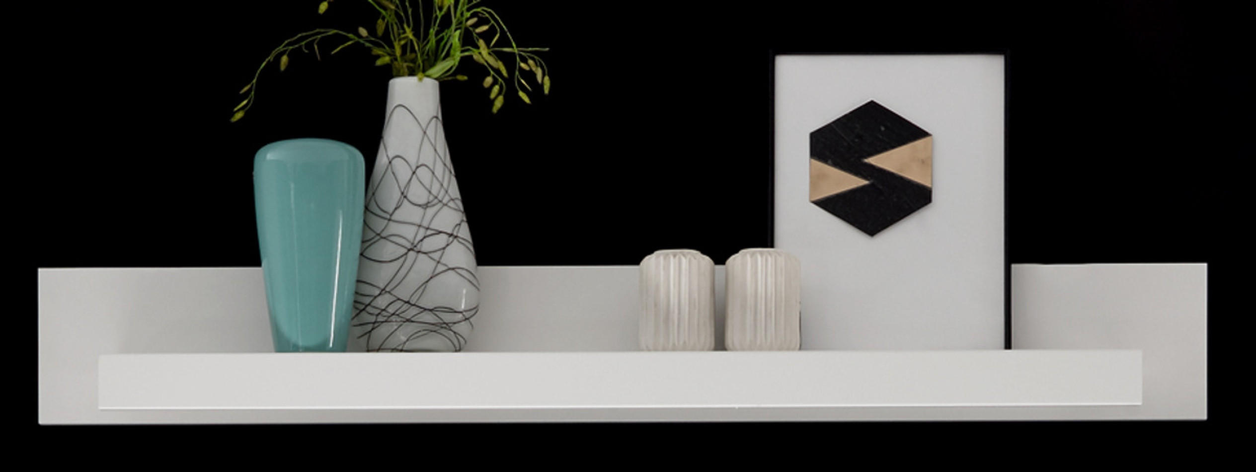WANDBOARD weiß Hochglanz, Wandregal 150 x 20 cm - Weiß Hochglanz, Holzwerkstoff (150/20/18cm) - Furn.Design