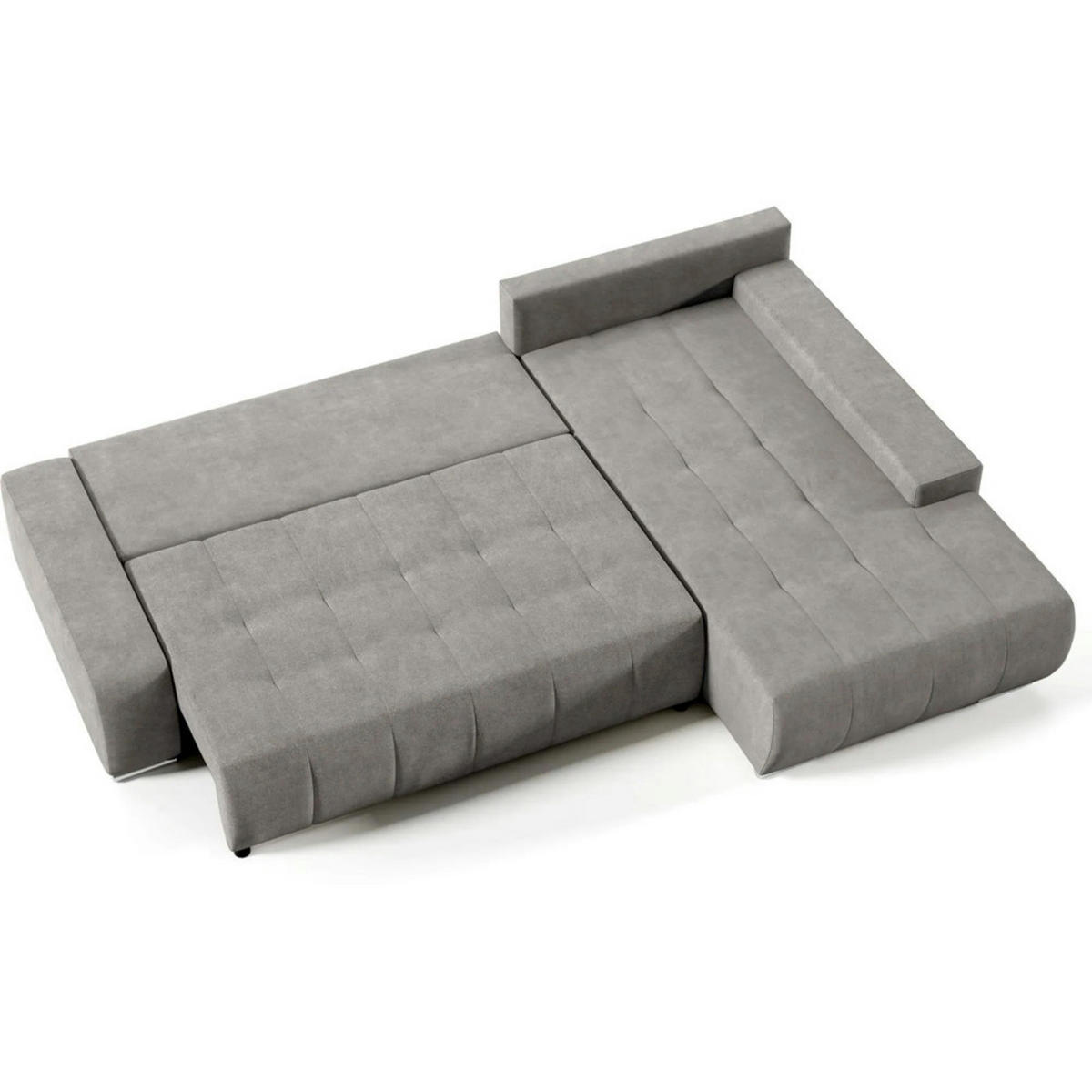 ECKSCHLAFSOFA Draco L Beige - Beige/Schwarz, Textil/Metall (267/186cm) - Beautysofa