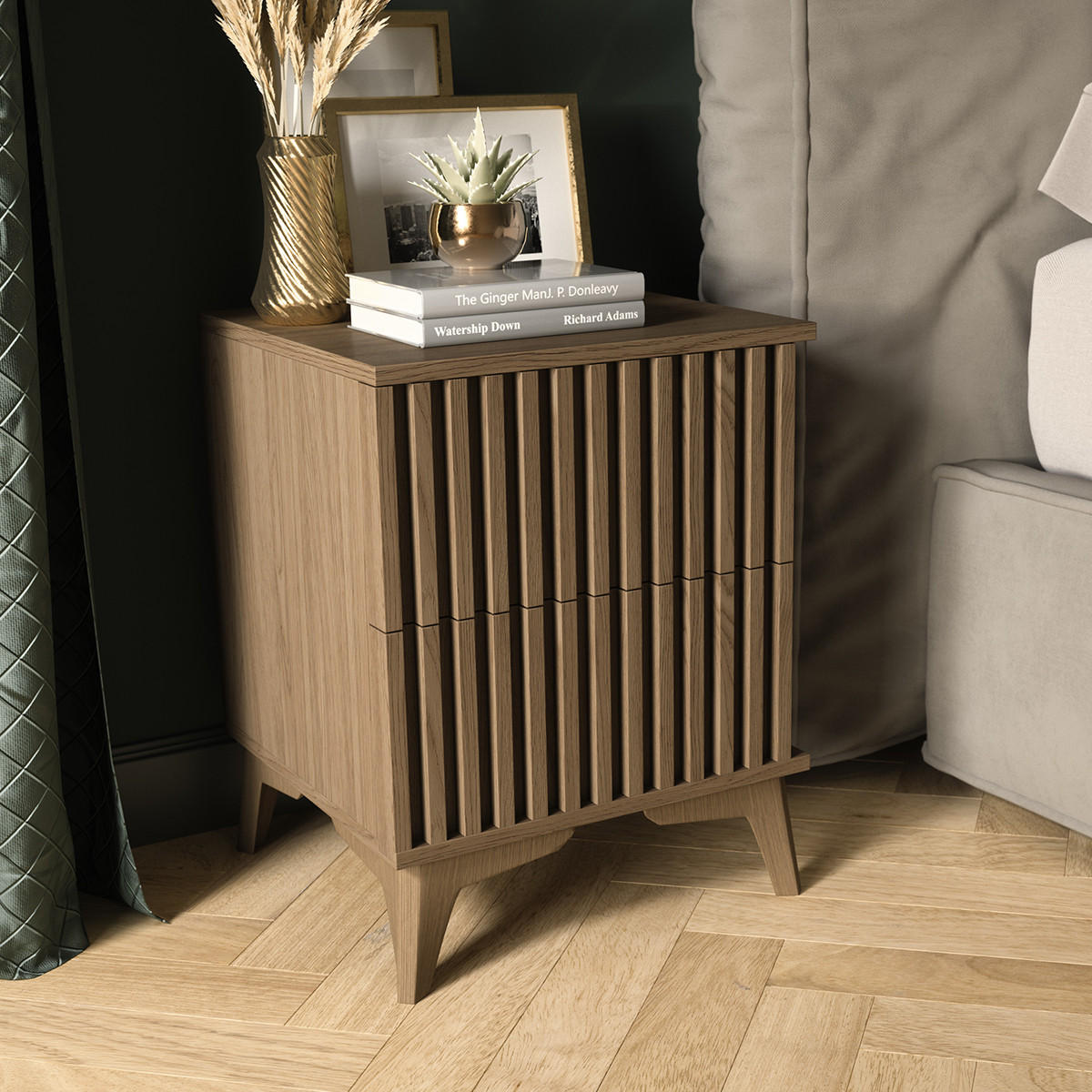 NOČNÝ STOLÍK Esteban Drevo - hnedá, kompozitné drevo (150/72/40cm) - Petits-meubles