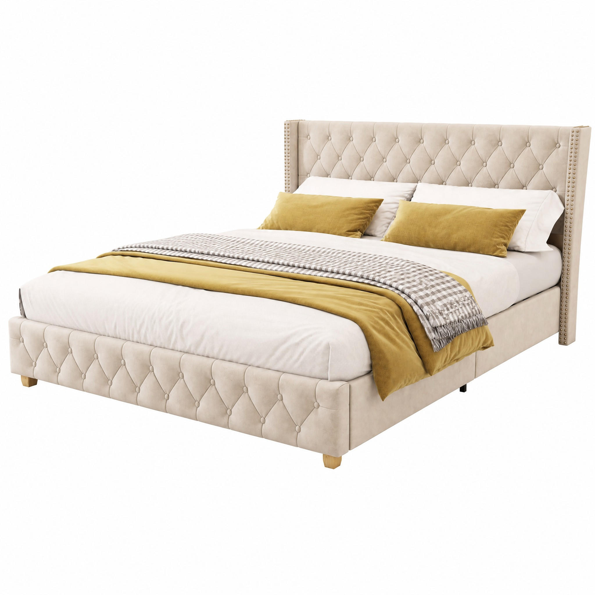 Beauniv Polsterbett Beige 180x200 cm