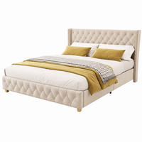POLSTERBETT mit Lattenrost 180x200 cm Samt Hellbeige - Beige, Metall (180/200cm) - Beauniv