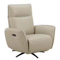 RELAXSESSEL - Beige/Schwarz, Leder/Metall (86/100/82cm) - home24