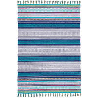 KELIM BAUMWOLLE NATUR TEPPICH GRACE - Blau, Textil (120/180cm) - Pergamon