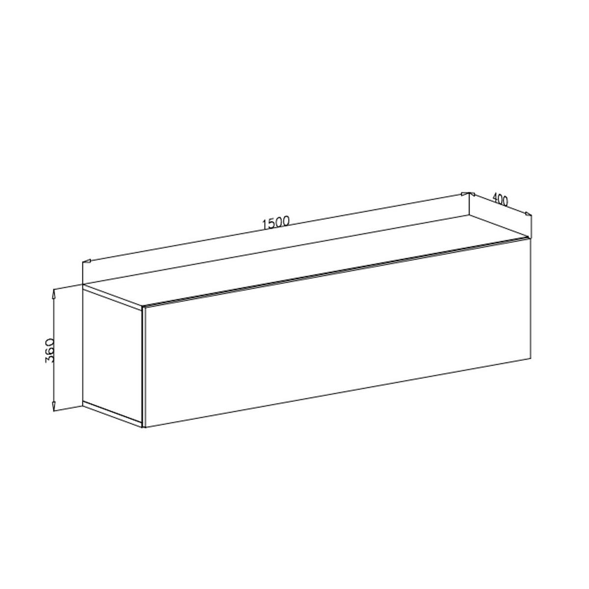 HÄNGESCHRANK TV-Möbel COLGANTE 150 cm - Weiß Hochglanz, Holzwerkstoff (150/36/40cm) - Lookway