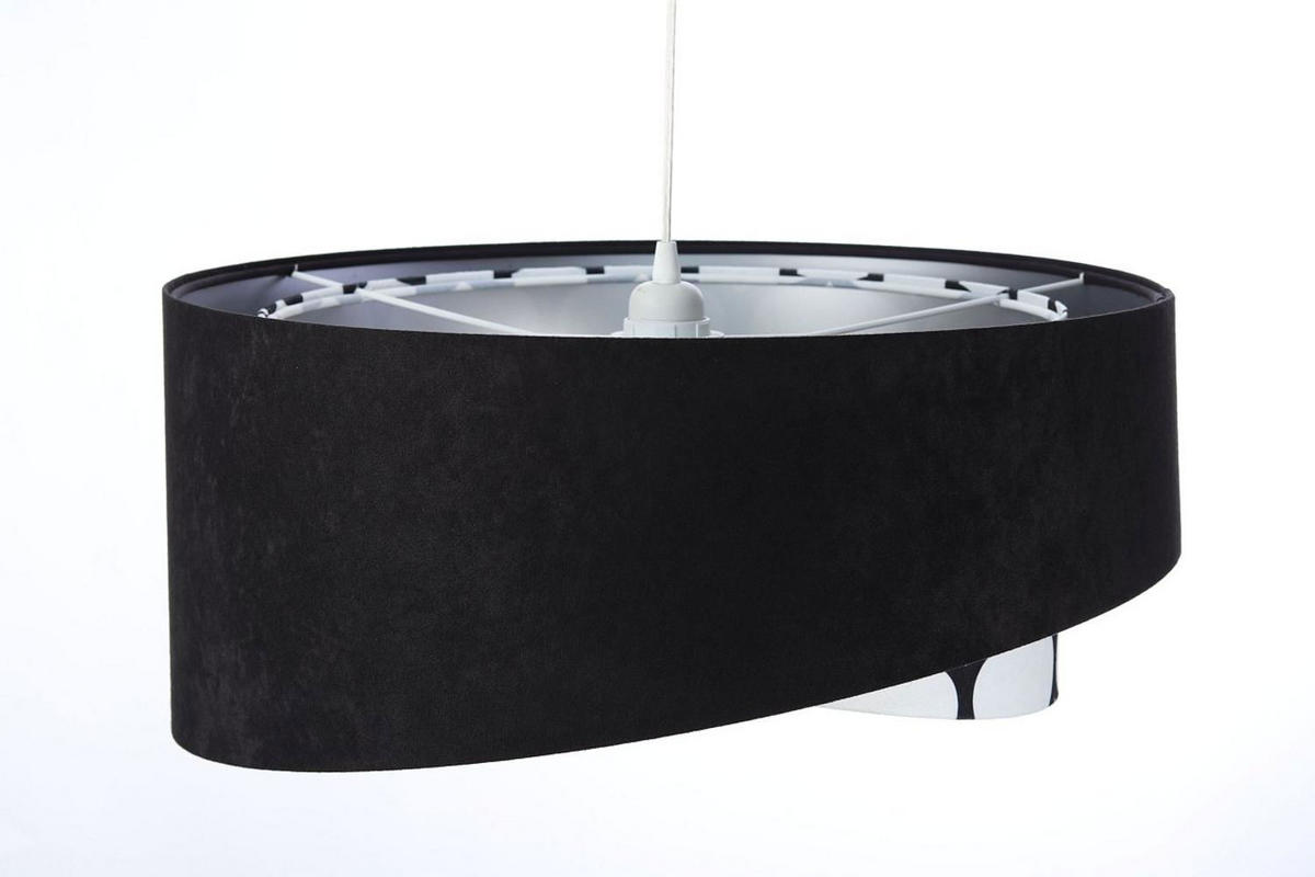 HÄNGELEUCHTE Schwarz 50/23 cm - Silberfarben, Kunststoff (50/1.3/23cm) - ONZENO