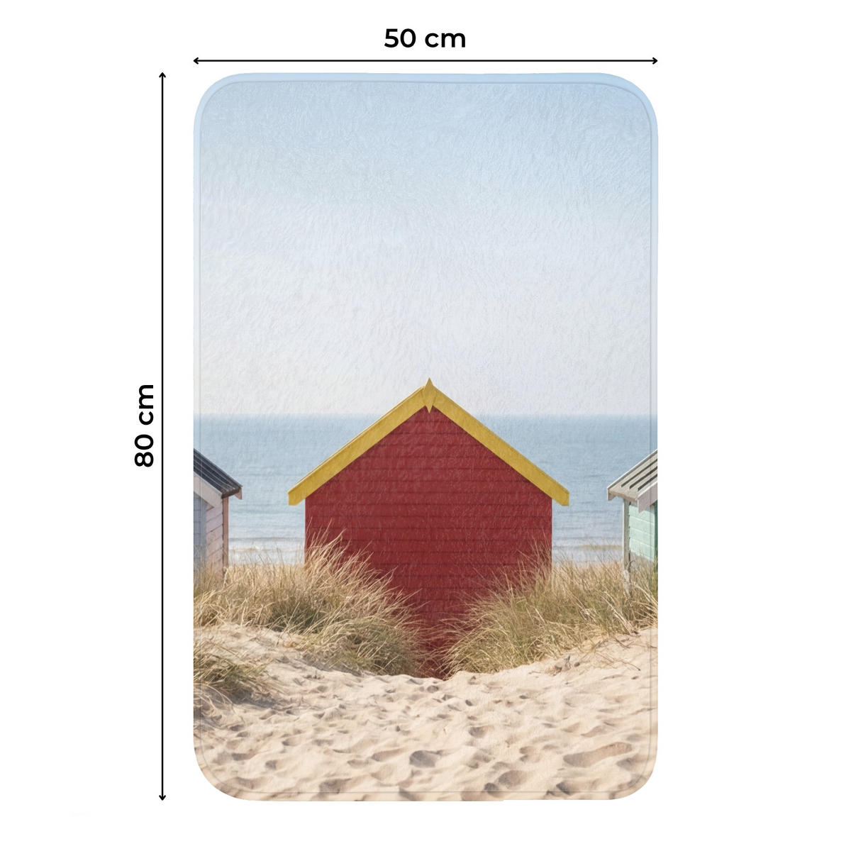WC PŘEDLOŽKA Pláž - Chaty - Barevné - Duny 50x80 cm - různobarevná, textil/plast (50/1cm) - OnlyWow