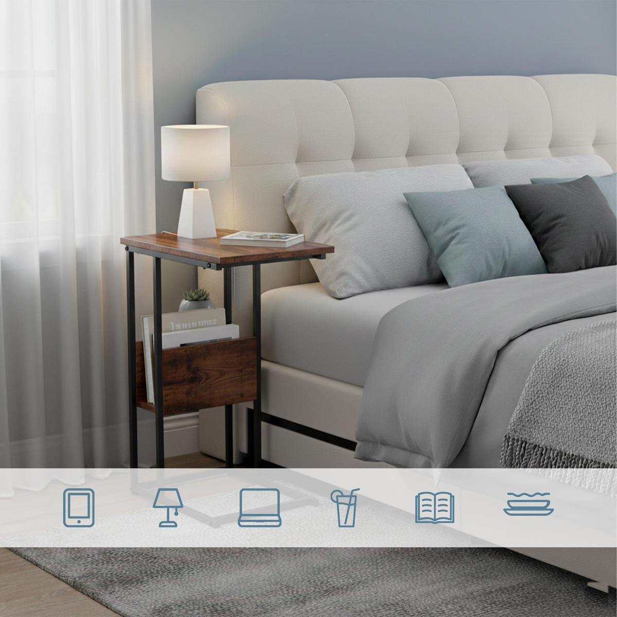 BEISTELLTISCH - Multicolor, Holzwerkstoff/Metall (36/55/60cm) - Relaxdays