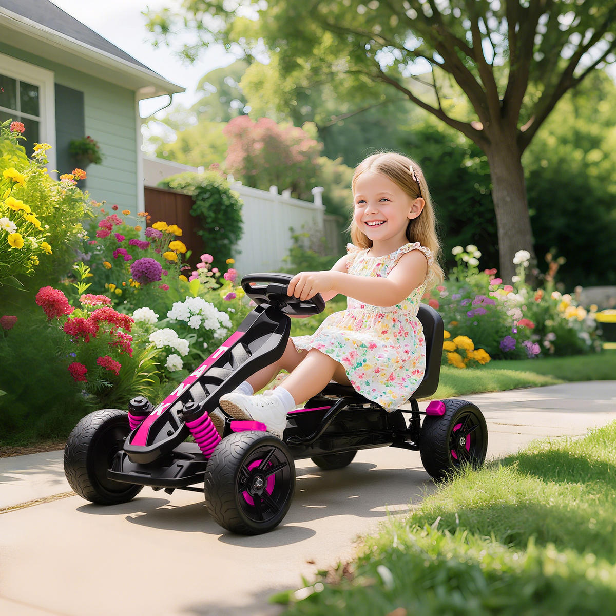 TRETKART DE-13064 Freilauf Rosa - Pink, Kunststoff (100/59/60.5cm) - ComfortXL