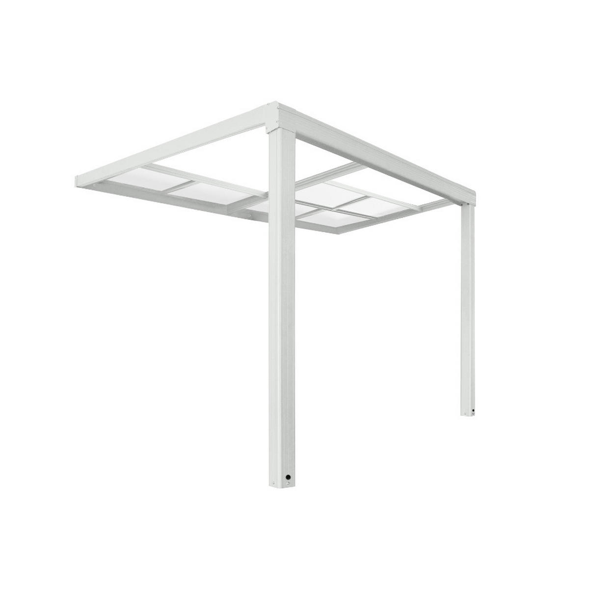 TERRASSENÜBERDACHUNG SOLIS DELUXE - Farbe: Weiß, Größe: 290 x 295 x 233 / 272 cm - Weiß, Kunststoff (290/272/295cm) - Home Deluxe
