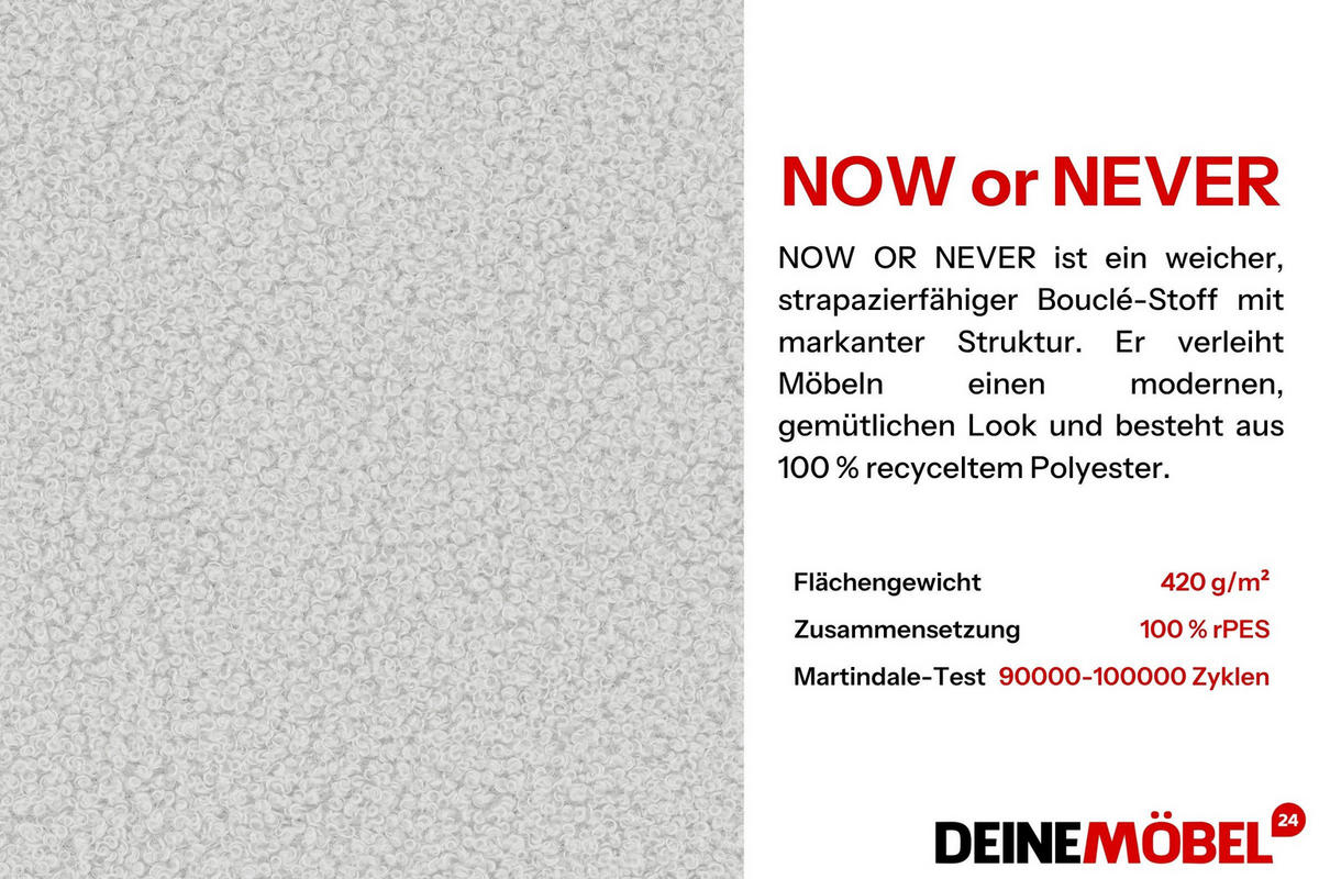 TISCHGRUPPE CLEO 100-200 cm in Kashmir/Gold mit 6 Stühlen in Boucle Weiß - Kaschmir/Goldfarben, Holz/Textil (200/76/100cm) - Deine Möbel 24
