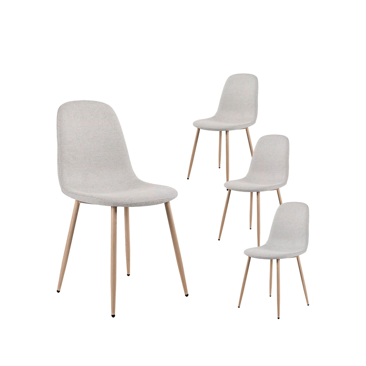 ESSZIMMERSTUHL Ellis Grau 43 cm x 87 cm 4er-Set - Grau, Textil (43/87/54cm) - Klast Home