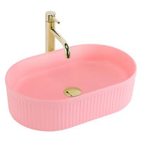 AUFSATZWASCHBECKEN Rea Vanda Bubble Gum Matt - Pink, Keramik (31/13/50cm) - REA