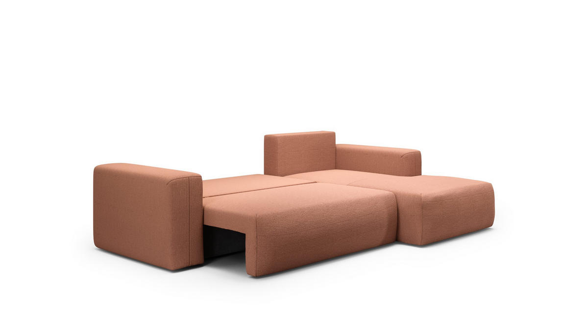 ECKSOFA aus Polyester Revolto L 6 Sitzer, Orange (Aragon 56) - Orange, Textil (268/163cm) - Meblito