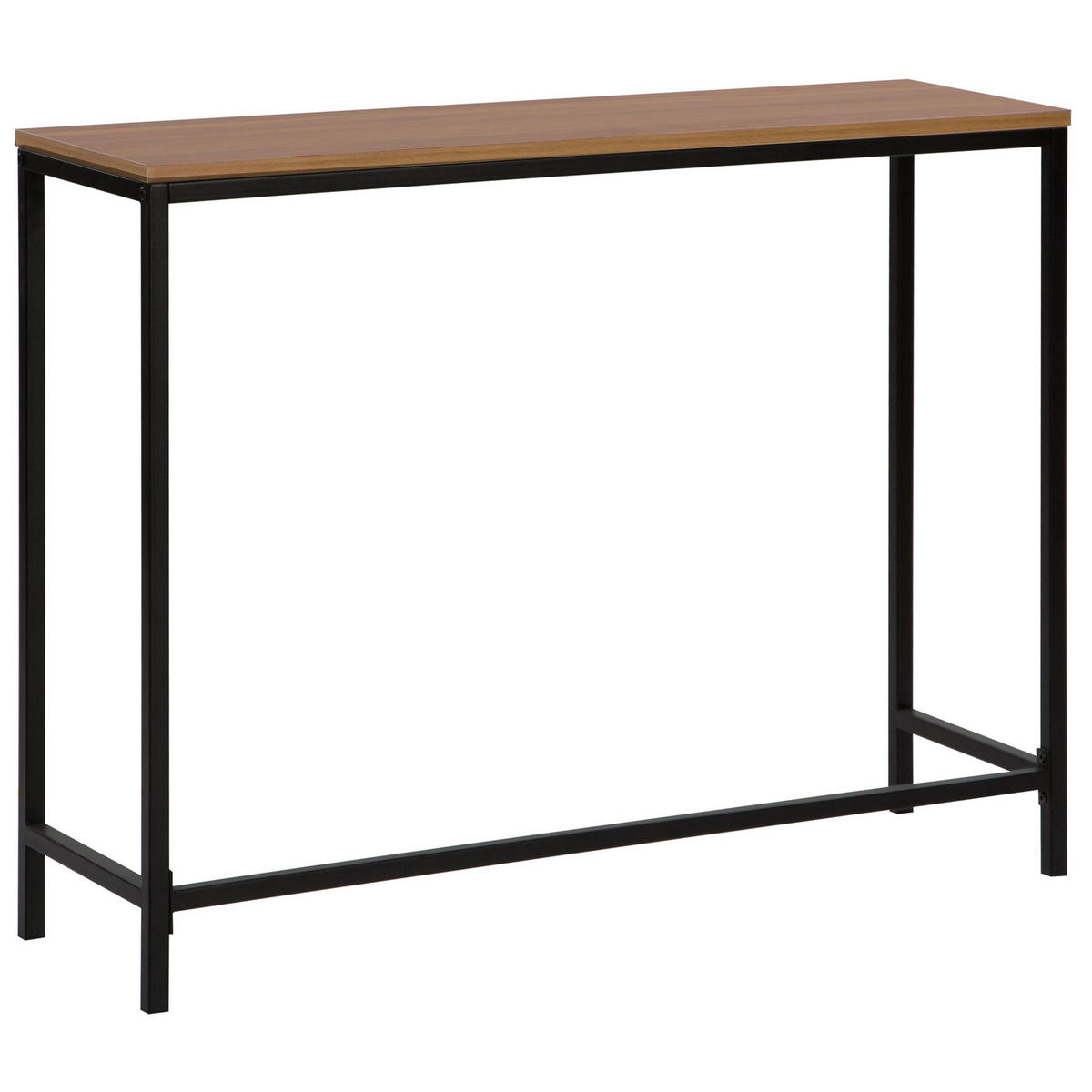 KONSOLENTISCH dunkler Holzfarbton/schwarz Tulia - Dunkelbraun/Schwarz, Holzwerkstoff (30/100/81cm) - Beliani