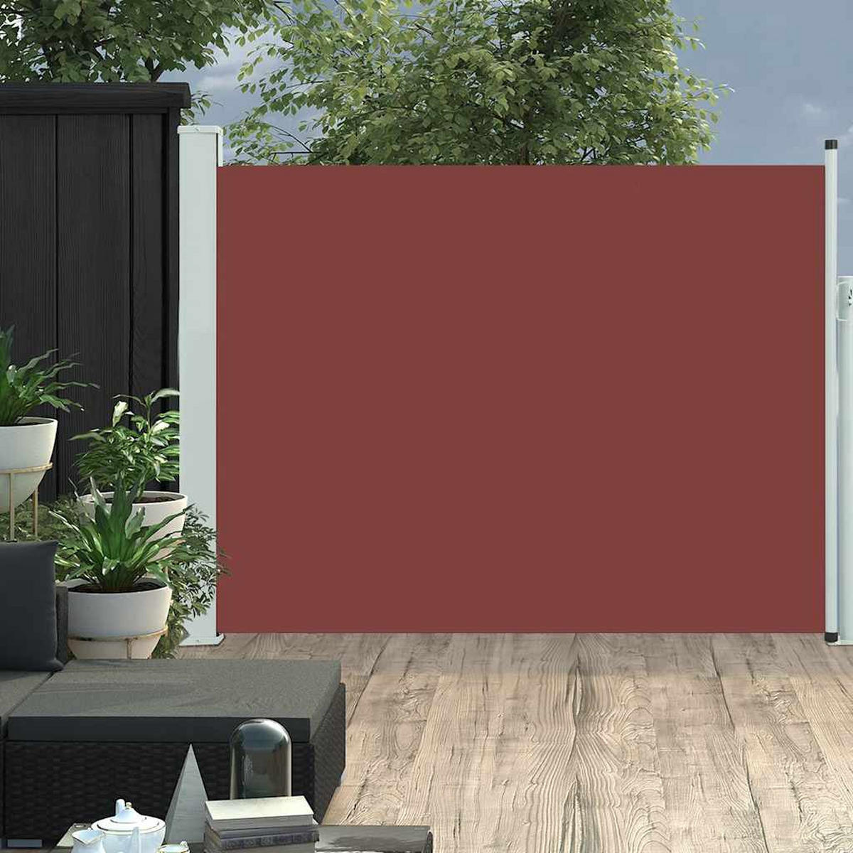 AUSZIEHBARE Seitenmarkise 140x500 cm Braun - Grau, Textil (500/140/500cm) - furnicato