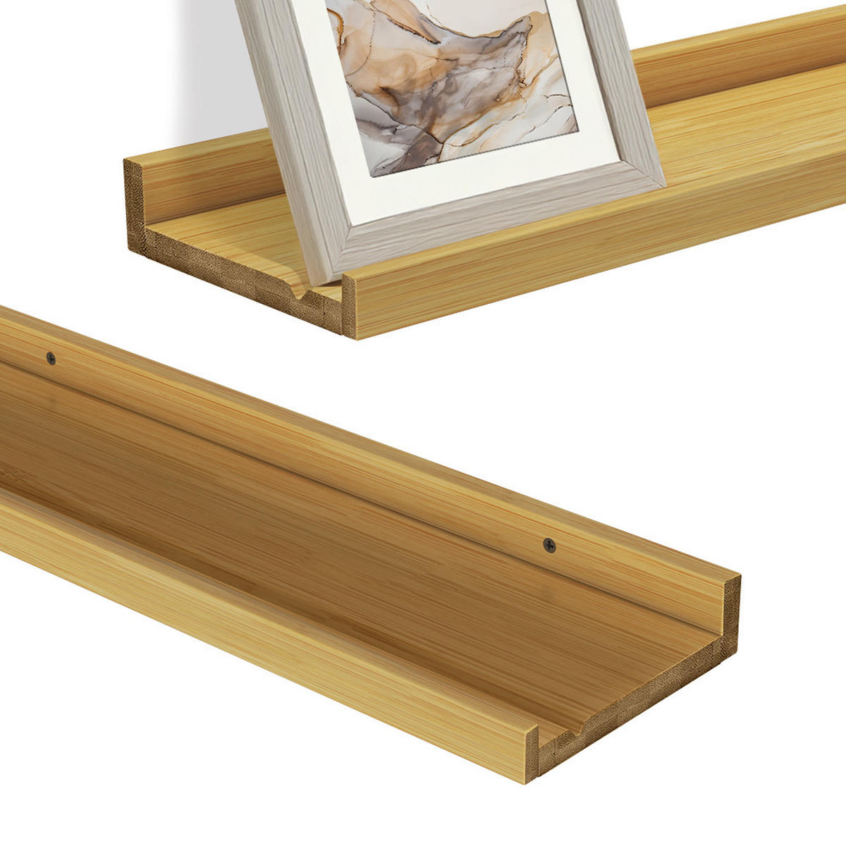 WANDREGAL Linus Naturholz 90 x 4 cm 2er Set - Eichefarben, Holzwerkstoff (90/4/15cm) - Vicco